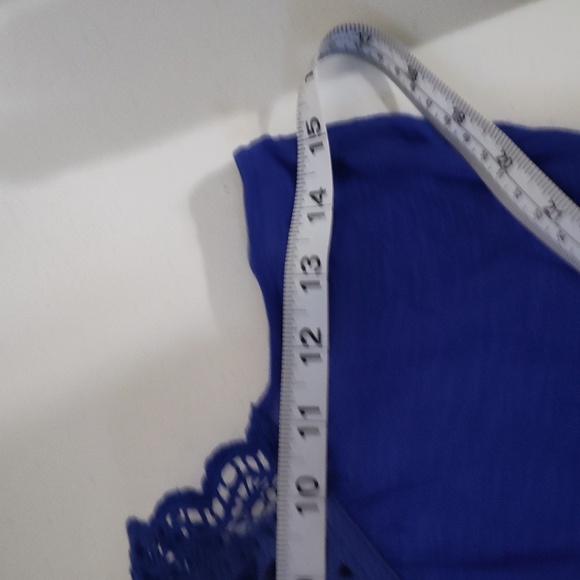 Miss me dark bright blue sleeveless shirt size large - Picture 8 of 9